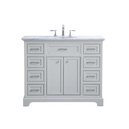 ELEGANT DECOR 42 In. Single Bathroom Vanity Set In Light Grey VF15042GR